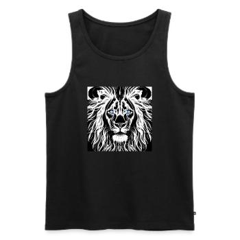 BLACK AND WHITE LION GOD - Men's Premium Organic Tank Top - black - Front - Michal (187cm)