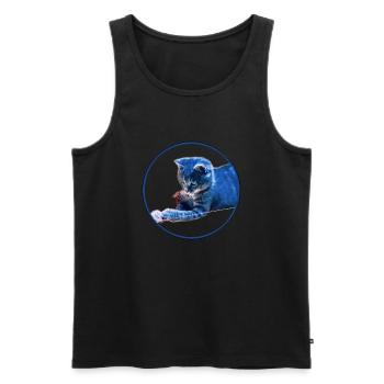 Spielende Kätzchen - Männer Premium Bio Tank Top - Schwarz - Vorne - AI Model Male 178 light (178cm)
