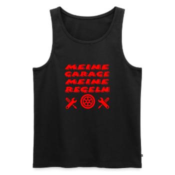 Garage - Männer Premium Bio Tank Top - Schwarz - Vorne - Michal (187cm)