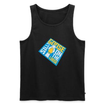 goose on the loose - Männer Premium Bio Tank Top - Schwarz - Vorne - AI Model Male 178 light (178cm)