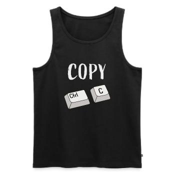 Ctrl C Copy - Men's Premium Organic Tank Top - black - Front - AI Model Male 178 light (178cm)