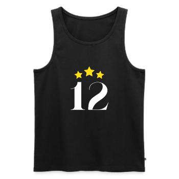 12th anniversary starred - Men's Premium Organic Tank Top - black - Front - Michal (187cm)