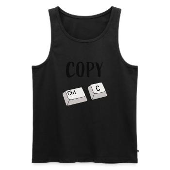 Ctrl C Copy - Men's Premium Organic Tank Top - black - Front - AI Model Male 178 light (178cm)
