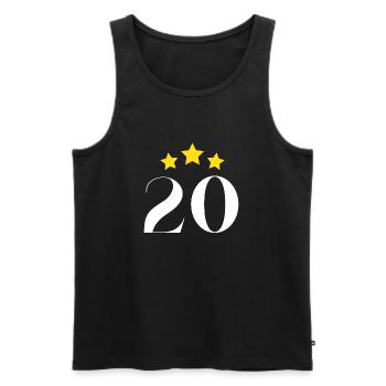 20ème anniversaire étoilé - Débardeur bio Premium Homme - noir - Devant - Michal (187cm)