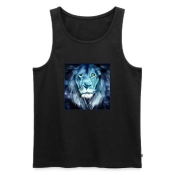 SURREAL LION 9 - Men's Premium Organic Tank Top - black - Front - Michal (187cm)