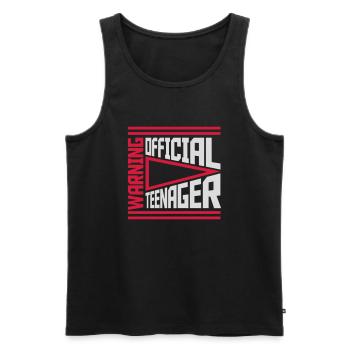 avertissement citation officielle d’adolescent - Débardeur bio Premium Homme - noir - Devant - Michal (187cm)