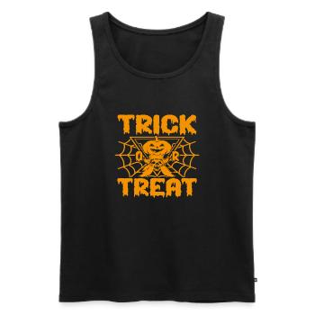 Trick or Treat - Men's Premium Organic Tank Top - black - Front - AI Model Male 178 light (178cm)