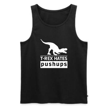 T-rex hates push-ups Original gift idea - Men's Premium Organic Tank Top - black - Front - AI Model Male 178 light (178cm)