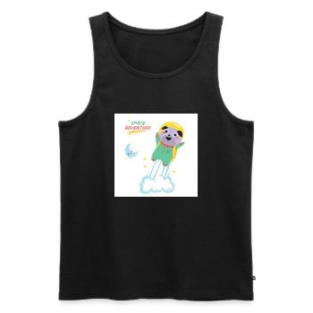 Weltraumwelpe. - Männer Premium Bio Tank Top - Schwarz - Vorne - AI Model Male 178 light (178cm)