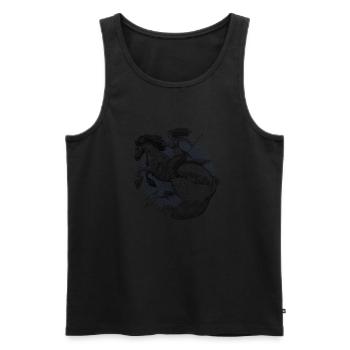 Mermaid monte des chevaux d’eau Black Blue pour la coloration - Débardeur bio Premium Homme - noir - Devant - Michal (187cm)