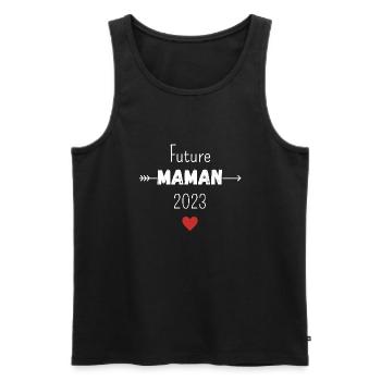 Future maman 2023 - Débardeur bio Premium Homme - noir - Devant - Michal (187cm)