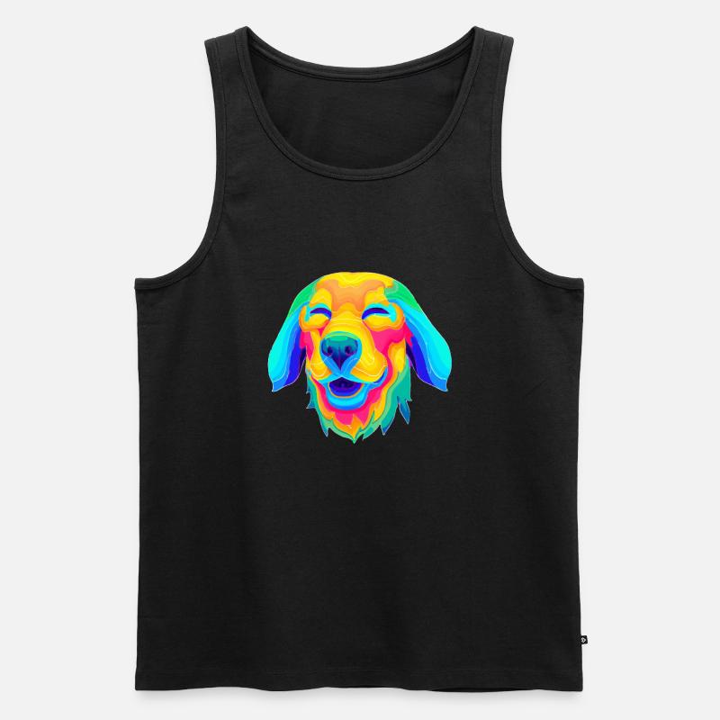 Psychedelischer Hund - Männer Premium Bio Tank Top - Schwarz