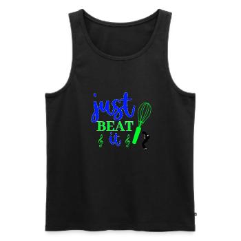just beat it - Men's Premium Organic Tank Top - black - Front - AI Model Male 178 light (178cm)