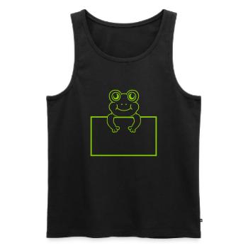 Shield show comic frog - Men's Premium Organic Tank Top - black - Front - AI Model Male 178 light (178cm)