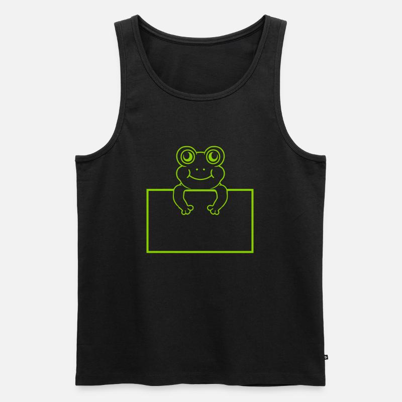Schild zeigen Comic Frosch - Männer Premium Bio Tank Top - Schwarz