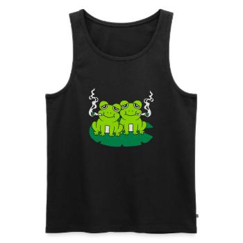 Joint smoke 2 frogs - Men's Premium Organic Tank Top - black - Front - Michal (187cm)