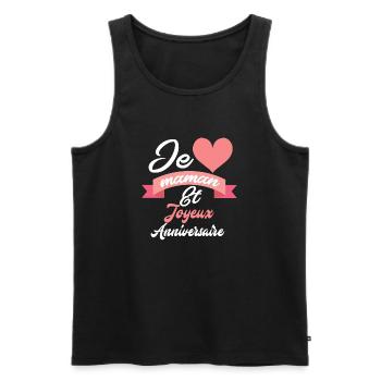 Joyeux anniversaire maman - Débardeur bio Premium Homme - noir - Devant - Michal (187cm)