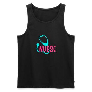 Nurse 06 01 - Men's Premium Organic Tank Top - black - Front - AI Model Male 178 light (178cm)