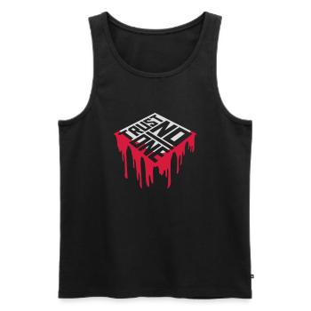 trust no one quote - Men's Premium Organic Tank Top - black - Front - AI Model Male 178 light (178cm)