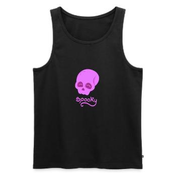 Crâne effrayant violet - Débardeur bio Premium Homme - noir - Devant - AI Model Male 178 light (178cm)