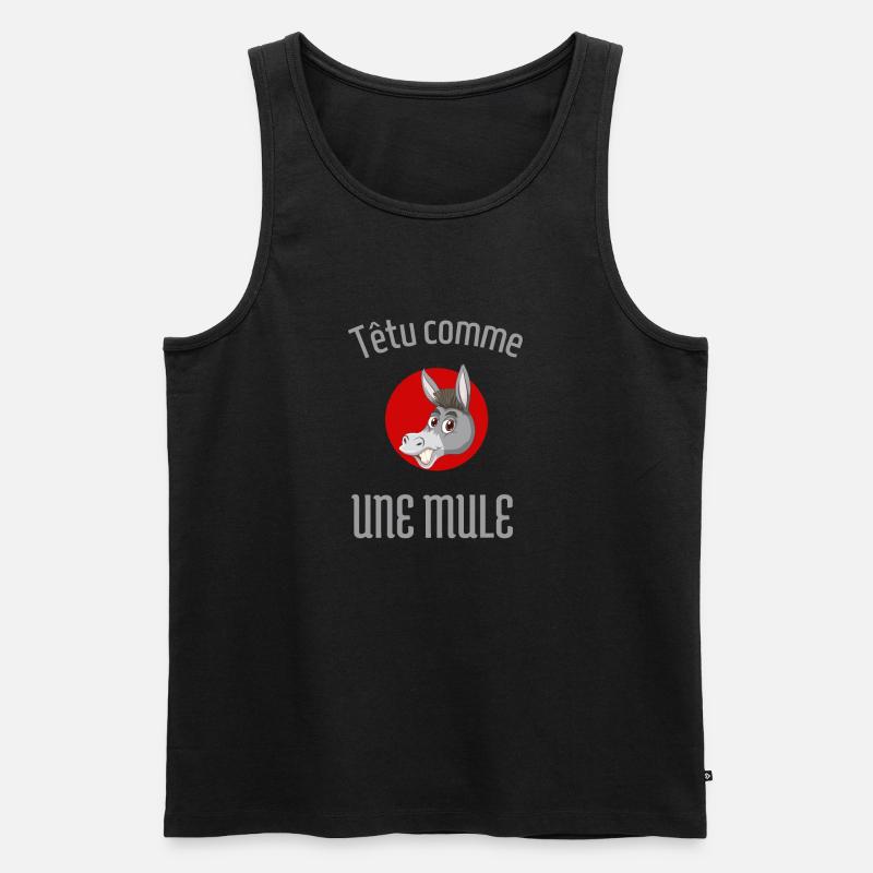Stur wie ein Maultier - Männer Premium Bio Tank Top - Schwarz