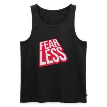 fearless Text Quote Design - Men's Premium Organic Tank Top - black - Front - AI Model Male 178 light (178cm)