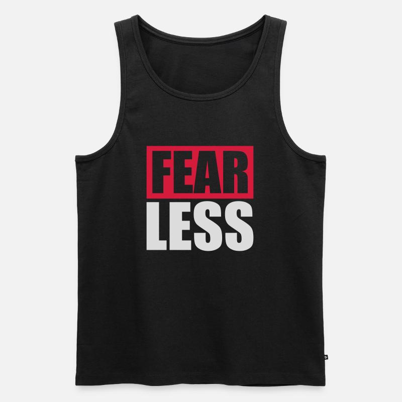fearless Text Zitat Design - Männer Premium Bio Tank Top - Schwarz