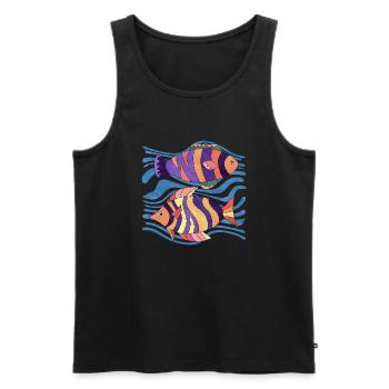 Poissons - Débardeur bio Premium Homme - noir - Devant - Michal (187cm)