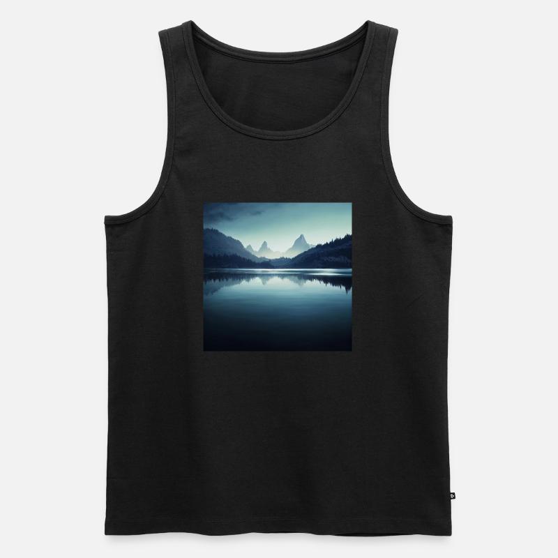 Mountains - Männer Premium Bio Tank Top - Schwarz