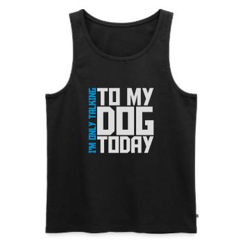 only talking to dog - Men's Premium Organic Tank Top - black - Front - AI Model Male 178 light (178cm)