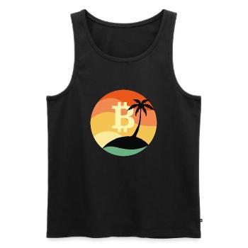 Beach and Bitcoin - Débardeur bio Premium Homme - noir - Devant - Michal (187cm)