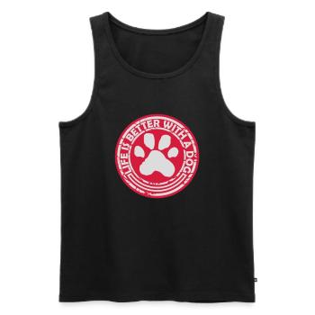 better with a dog - Men's Premium Organic Tank Top - black - Front - Michal (187cm)