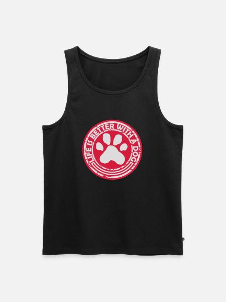 better with a dog - Men's Premium Organic Tank Top - black