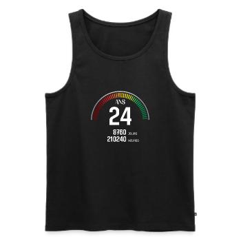 Anniversaire 24 ans Compteur - Débardeur bio Premium Homme - noir - Devant - Michal (187cm)