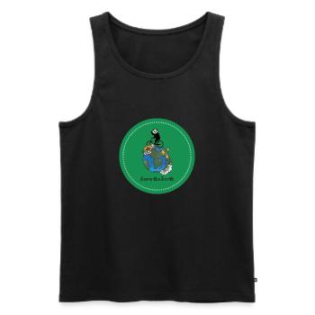 Eco Panda à vélo - Débardeur bio Premium Homme - noir - Devant - Michal (187cm)