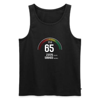 Anniversaire 65 ans Compteur - Débardeur bio Premium Homme - noir - Devant - Michal (187cm)