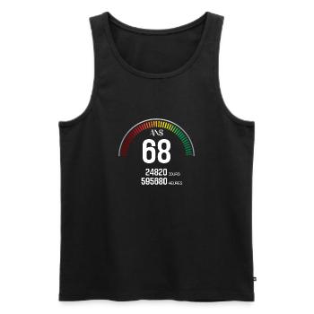 Anniversaire 68 ans Compteur - Débardeur bio Premium Homme - noir - Devant - Michal (187cm)