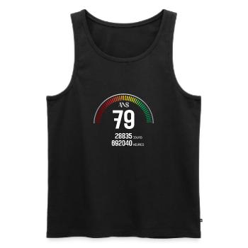 Anniversaire 79 ans Compteur - Débardeur bio Premium Homme - noir - Devant - Michal (187cm)
