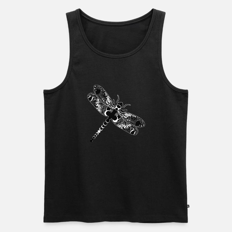Drachenfliege - Männer Premium Bio Tank Top - Schwarz