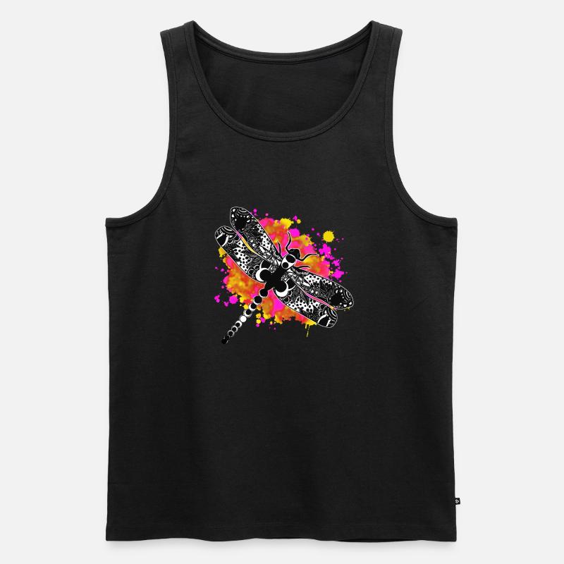 Libellentinte - Männer Premium Bio Tank Top - Schwarz
