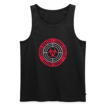 zombie hunter Halloween Quote - Men's Premium Organic Tank Top - black - Front - AI Model Male 178 light (178cm)
