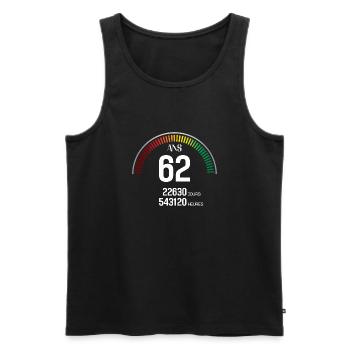 Anniversaire 62 ans Compteur - Débardeur bio Premium Homme - noir - Devant - Michal (187cm)