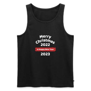 Joyeux Noël 2022 et bonne année 2023 - Débardeur bio Premium Homme - noir - Devant - AI Model Male 178 light (178cm)