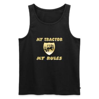 Traktor - Männer Premium Bio Tank Top - Schwarz - Vorne - Michal (187cm)