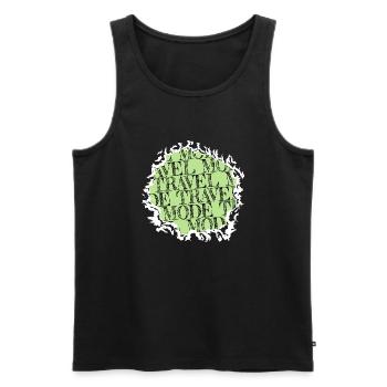 Camping Beer Humor Present Gift Mountain - Men's Premium Organic Tank Top - black - Front - AI Model Male 178 light (178cm)