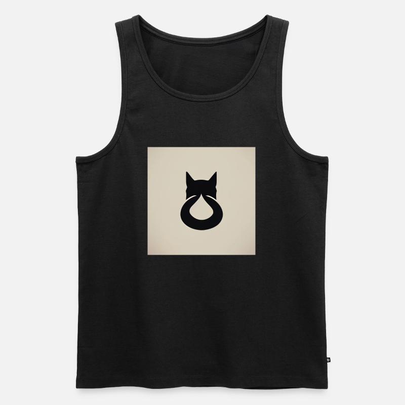 Komfortable Katze - Männer Premium Bio Tank Top - Schwarz