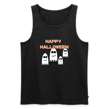 Halloween - Ghost - Men's Premium Organic Tank Top - black - Front - AI Model Male 178 light (178cm)