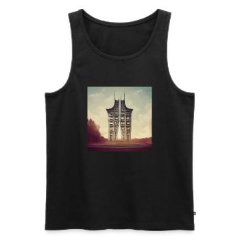 Torhaus - Männer Premium Bio Tank Top - Schwarz - Vorne - Michal (187cm)