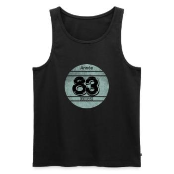 Vignette auto vintage 1983 - Débardeur bio Premium Homme - noir - Devant - Michal (187cm)