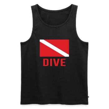 Dive Flag Plongeur de plongée - Débardeur bio Premium Homme - noir - Devant - AI Model Male 178 light (178cm)